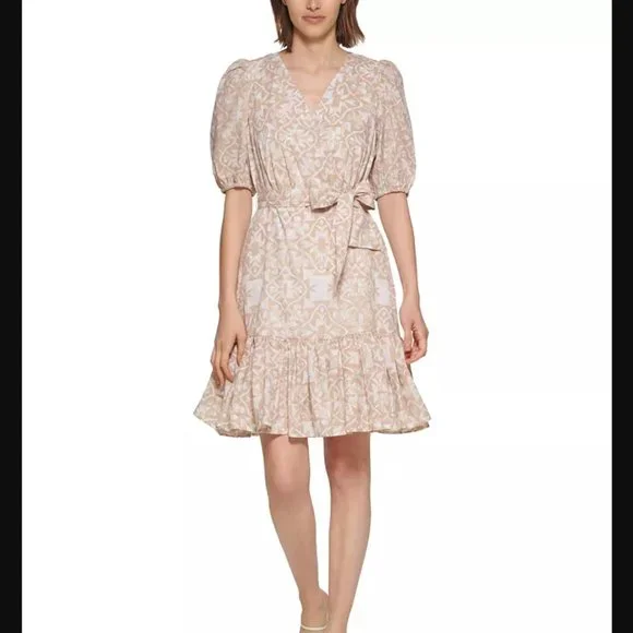 macy's calvin klein lace dress Calvin Klein Women's Burnout Lace Jewel-Neck Dress